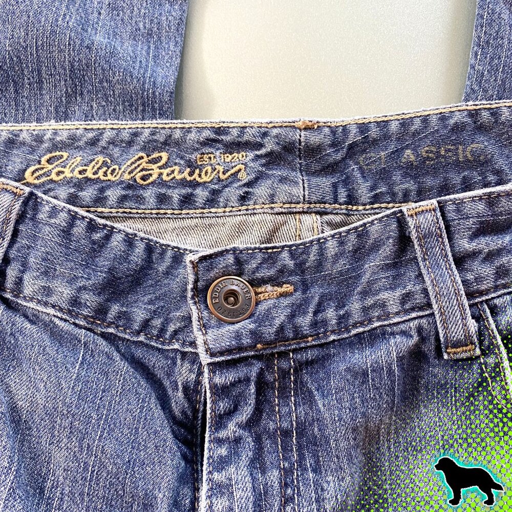 Eddie Bauer Classic Fit Jeans Denim Size 12 R 1% Spandex Mid Rise - Picture 4 of 7